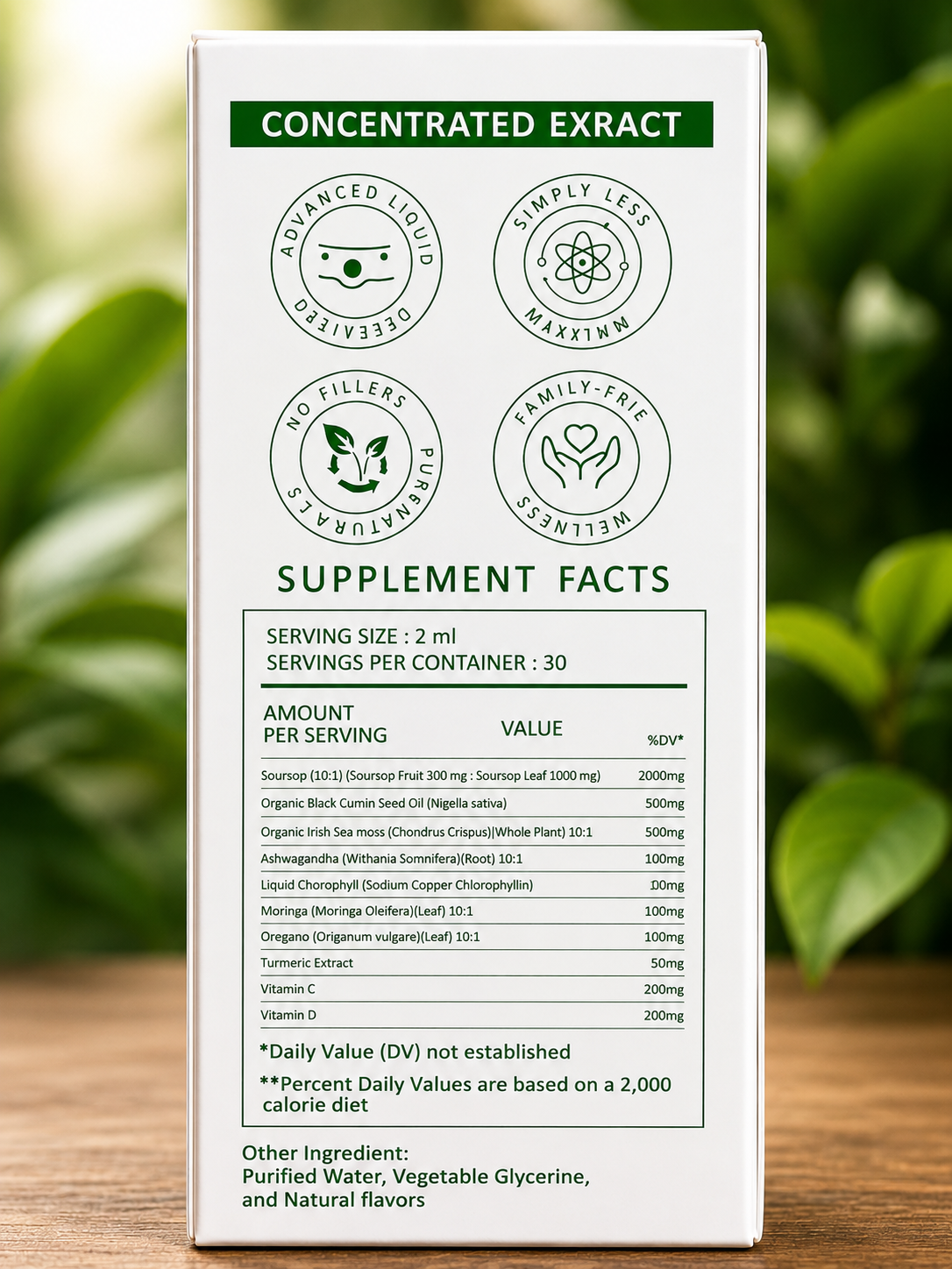 Supplement facts panel